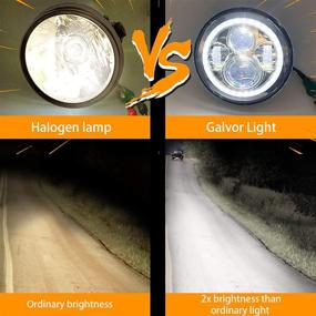 img 2 attached to 🚙 Высокопроизводительные 7-дюймовые LED-фары Halo для Jeep Wrangler JK JKU 2007-2017, H6024 Hummer H1 H2 Land Rover Defender, с оранжевыми белыми DRL и указателями поворота - черные
