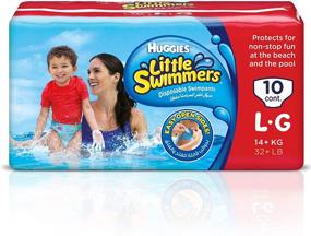 img 4 attached to 🩲 Huggies Little Swimmers Disposable Swim Diapers: Size 5-6 Large, XX Ct. - for Over 32 lb.; Find Variations in Packaging!