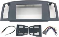 enhance your jeep grand cherokee: custom double din navigation radio bezel dash install kit - grey (2005-2007) logo