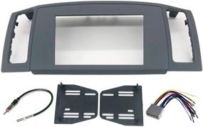 img 2 attached to Enhance Your Jeep Grand Cherokee: Custom Double Din Navigation Radio Bezel Dash Install Kit - Grey (2005-2007)