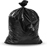 🗑️ heavy duty 55 gallon trash bags - value pack of 50 bags with ties, large black outdoor trash bags, extra large contractor bags - 60, 55, and 50 gallon trash can liner capacity logo