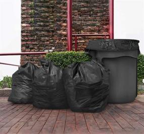 img 1 attached to 🗑️ Heavy Duty 55 Gallon Trash Bags - Value Pack of 50 Bags with Ties, Large Black Outdoor Trash Bags, Extra Large Contractor Bags - 60, 55, and 50 Gallon Trash Can Liner Capacity