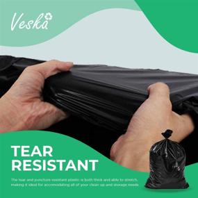 img 2 attached to 🗑️ Heavy Duty 55 Gallon Trash Bags - Value Pack of 50 Bags with Ties, Large Black Outdoor Trash Bags, Extra Large Contractor Bags - 60, 55, and 50 Gallon Trash Can Liner Capacity