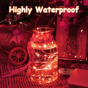 img 3 attached to 🔌 16.4Ft Plug-in Red USB Fairy Lights, 50 LED String Lights for Bedroom, Waterproof Twinkle Lights with 8 Modes - Christmas Indoor Decorations, Tree Wreath Craft, Wedding Party, Diwali Lights - Dorm Room Decor