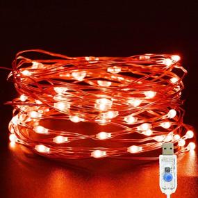 img 4 attached to 🔌 16.4Ft Plug-in Red USB Fairy Lights, 50 LED String Lights for Bedroom, Waterproof Twinkle Lights with 8 Modes - Christmas Indoor Decorations, Tree Wreath Craft, Wedding Party, Diwali Lights - Dorm Room Decor