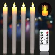 🕯️ enhance your christmas decor with genswin led taper candles - remote & timer, flickering flameless wax window candles (set of 4, 0.78 x 9.5 inches, white) логотип