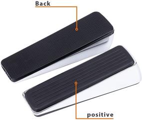 img 1 attached to Premium Rubber Metal Door Stopper: Heavy Duty Wedge Stopper (2-Pack) - Suitable for Door Clearance of 0.4IN-1.18IN (11mm-30mm)