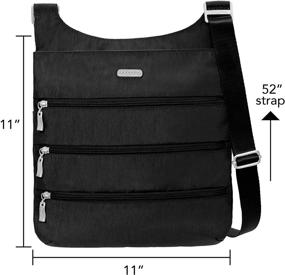 img 1 attached to Baggallini Zipper Travel Crossbody Black - Ultimate Women's Handbag & Wallet Combo in Crossbody Bags