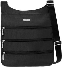 img 4 attached to Baggallini Zipper Travel Crossbody Black - Ultimate Women's Handbag & Wallet Combo in Crossbody Bags
