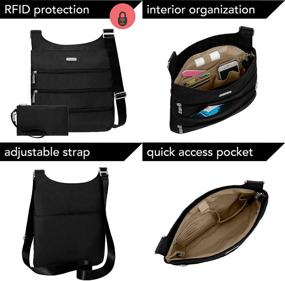 img 2 attached to Baggallini Zipper Travel Crossbody Black - Ultimate Women's Handbag & Wallet Combo in Crossbody Bags