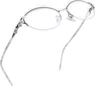 👓 очки для чтения lifeart alloy semi-rimless с блокировкой синего света, предотвращающие усталость глаз, компьютерные игровые очки для женщин и мужчин, очки для телевизора, антибликовые (фиолетово-серебристые, +0.00 увеличение) логотип