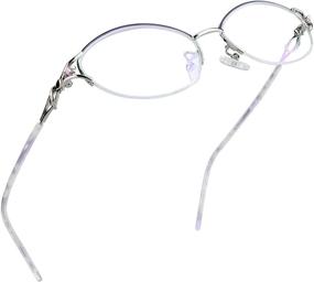 img 4 attached to 👓 Очки для чтения LifeArt Alloy Semi-Rimless с блокировкой синего света, предотвращающие усталость глаз, компьютерные игровые очки для женщин и мужчин, очки для телевизора, антибликовые (фиолетово-серебристые, +0.00 увеличение)