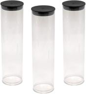 📦 prestige import group - clear plastic storage tubes with black lid - 1.75&#34; x 8&#34; - 5 pack logo