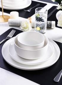 img 1 attached to 🍽️ Efficient Kanwone Porcelain Dinner Plates: Dishwasher-safe and Stylish