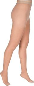 img 4 attached to EvoNation Women's USA Made Compression Pantyhose - Moderate Pressure 15-20 mmHg, Medical Waist High Sheer Support Stockings for circulation, Tan Beige Nude, size Large