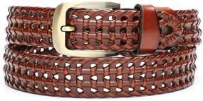 img 4 attached to 👔 Genuine Buckle Men's Accessories: Earnda Braided Leather Belts