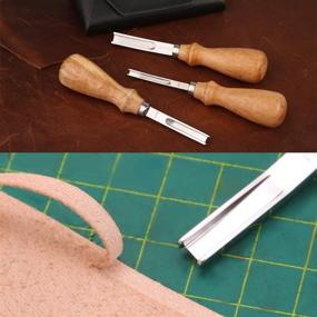 img 1 attached to 🔪 Versatile Leathercraft Edge Beveler Set: 3 Sizes (0.7cm, 1cm, 1.2cm) Wide Mouth Tool for DIY Beveling and Trimming Leather Edges