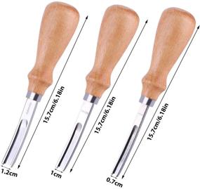 img 3 attached to 🔪 Versatile Leathercraft Edge Beveler Set: 3 Sizes (0.7cm, 1cm, 1.2cm) Wide Mouth Tool for DIY Beveling and Trimming Leather Edges