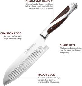 img 1 attached to 🔪 Hammer Stahl 5.5 Inch Santoku Knife - Premium Quality German Steel - Granton Edge - Ideal Chef's Knife for Precise Chopping