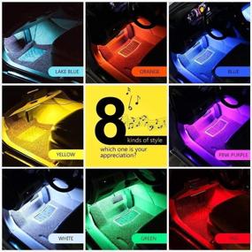img 3 attached to 🚗 Haofy LED Car Interior Strip Lights with Sound Active Function - Multicolor Music Atmosphere Light Kit, 4pcs 48 Lights, Wireless Remote Control, USB Port, 8 Colors, DC 5V