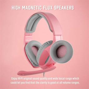 img 1 attached to 🎧 Pink Stereo Gaming Headset with Mic - Xbox One, PS4 PS5, 3.5mm Wired Over Ear, Noise Cancelling & Volume Control Gamer Headphones for PC Mac Laptop Computer Games Smartphones