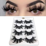 mikiwi 25mm lashes: dramatic 6d faux mink lashes for fluffy volume, thick crossed long faux 25mm mink lashes (6d4-05) logo