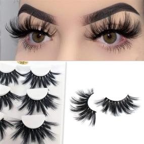 img 2 attached to Mikiwi 25mm Lashes: Dramatic 6D Faux Mink Lashes for Fluffy Volume, Thick Crossed Long Faux 25mm Mink Lashes (6D4-05)