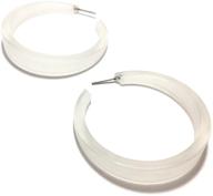 🔥 stunning clear frosted lucite phoenix hoop earrings - elegant tapered design (phx-cl-1) logo