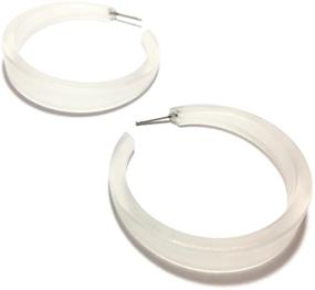 img 4 attached to 🔥 Stunning Clear Frosted Lucite Phoenix Hoop Earrings - Elegant Tapered Design (PHX-CL-1)