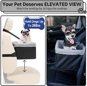 img 3 attached to 🐶 NOVOLAB Puppy Car Seat Deluxe - Portable Pet Dog Booster Car Seat for Small Pets up to 26lbs with Safety Leash