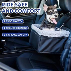 img 1 attached to 🐶 NOVOLAB Puppy Car Seat Deluxe - Portable Pet Dog Booster Car Seat for Small Pets up to 26lbs with Safety Leash