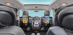 img 3 attached to SURDOCA Car Organizer with Tablet Holder - Enhanced 4th Gen Seat Back Storage Organizer for Road Trips - 9 Pocket Black Car Seat Organizer for Kids - PVC-Free - 1pc