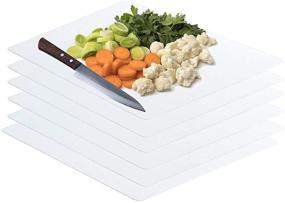 img 4 attached to 🔪 Frosted Clear Flexible Extra Thick Plastic Cutting Board Mat (12 x 15), Set of 6 - Durable and Multi-purpose Kitchen Essential by Sterling for Life