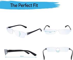 img 3 attached to 👓 2-Pack Rimless Computer Reading Glasses: Blue Light Blocking, Anti Reflective & Anti-Glare Coating Lenses