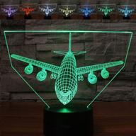 🛩️ aircraft warplane 3d led lamp - optical illusion night light, 7 color change, touch switch, usb powered logo
