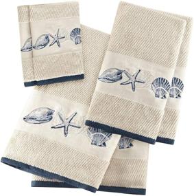 img 1 attached to 🛀 Bayside Cotton Bathroom Towels - Ultra Absorbent 6-Piece Bath Towel Set: 2 Bath Towels, 2 Hand Towels &amp; 2 Wash Towels in Soothing Sea Blue