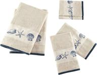 🛀 bayside cotton bathroom towels - ultra absorbent 6-piece bath towel set: 2 bath towels, 2 hand towels &amp; 2 wash towels in soothing sea blue logo