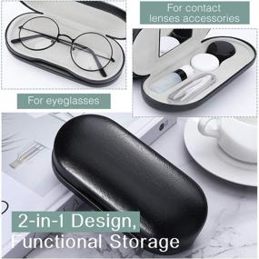 img 3 attached to MoKo Double Eyeglass Case with Mirror Tweezers Remover - 2 in 1 Contact Lens Box