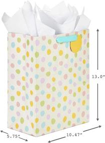 img 2 attached to 🎁 Hallmark 13&#34; Assorted Large Baby Shower Gift Bags with Tissue Paper (Pack of 3, Cloud and Rainbow, Giraffe, Pastel Polka Dots)