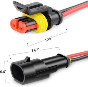 img 3 attached to 🔌 Pack of 10 Waterproof 2 Pin Way 18 AWG Connector Wire Cables with 1.5mm Series Terminal Plug and Wire - Ideal for Car, Truck, Boat, Motorcycle