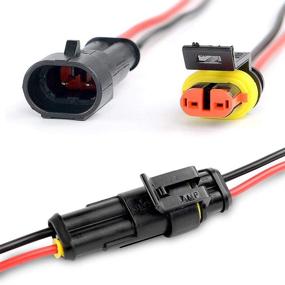 img 2 attached to 🔌 Pack of 10 Waterproof 2 Pin Way 18 AWG Connector Wire Cables with 1.5mm Series Terminal Plug and Wire - Ideal for Car, Truck, Boat, Motorcycle
