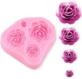 img 3 attached to SUNKOOL NW-028 Roses Flower Silicone Cake Mold: Chocolate, Sugarcraft, Fondant, Fimo - Pink (4 Sizes)