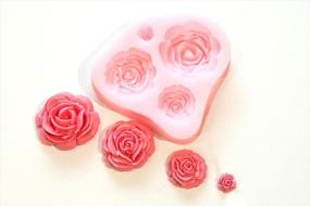 img 1 attached to SUNKOOL NW-028 Roses Flower Silicone Cake Mold: Chocolate, Sugarcraft, Fondant, Fimo - Pink (4 Sizes)