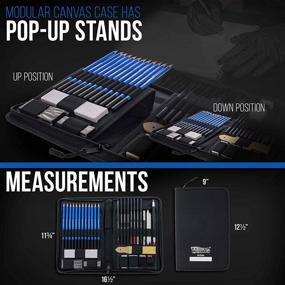 img 1 attached to Профессиональный набор для рисования и скетчинга, 40 предметов, от U.S. Art Supply - полный набор для художников с графитовыми, 🎨 угольными и пастельными карандашами, палочками - блендерами, ластиками - сумка на молнии - идеально подходит для детей, студентов
