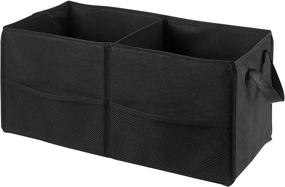 img 4 attached to 🚗 Fold Away Car Trunk Organizer, Black - 22" x 10" x 11" - Non-slip Fastener secures and prevents sliding for a tidy trunk storage