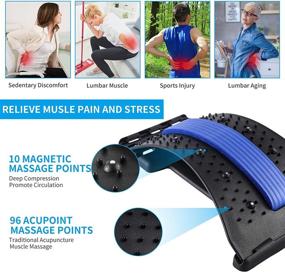 img 3 attached to 🔵 Blue Back Stretcher for Effective Pain Relief with Magnetic Acupressure Points