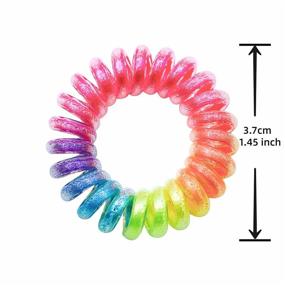 img 3 attached to 9-Piece Rainbow Spiral Traceless Hair Rings - Phone Cord Hair Ties for Women, Girls, and Kids - Coil Ponytail Holders for Comfortable and Wear-Resistant Hairstyles