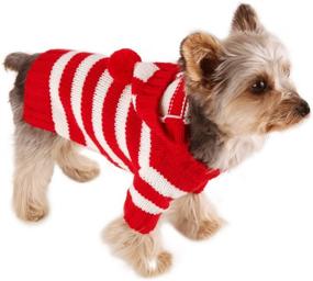img 1 attached to 🐶 Cozy and Stylish: Stinky G Burgundy Stripe Dog Hoodie Sweater