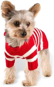 img 4 attached to 🐶 Cozy and Stylish: Stinky G Burgundy Stripe Dog Hoodie Sweater