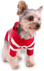 img 2 attached to 🐶 Cozy and Stylish: Stinky G Burgundy Stripe Dog Hoodie Sweater